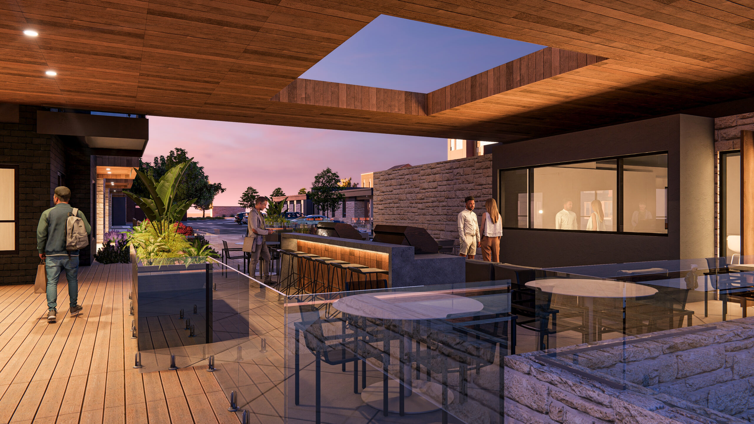 Deck of Revolve at Denali multifamily development.