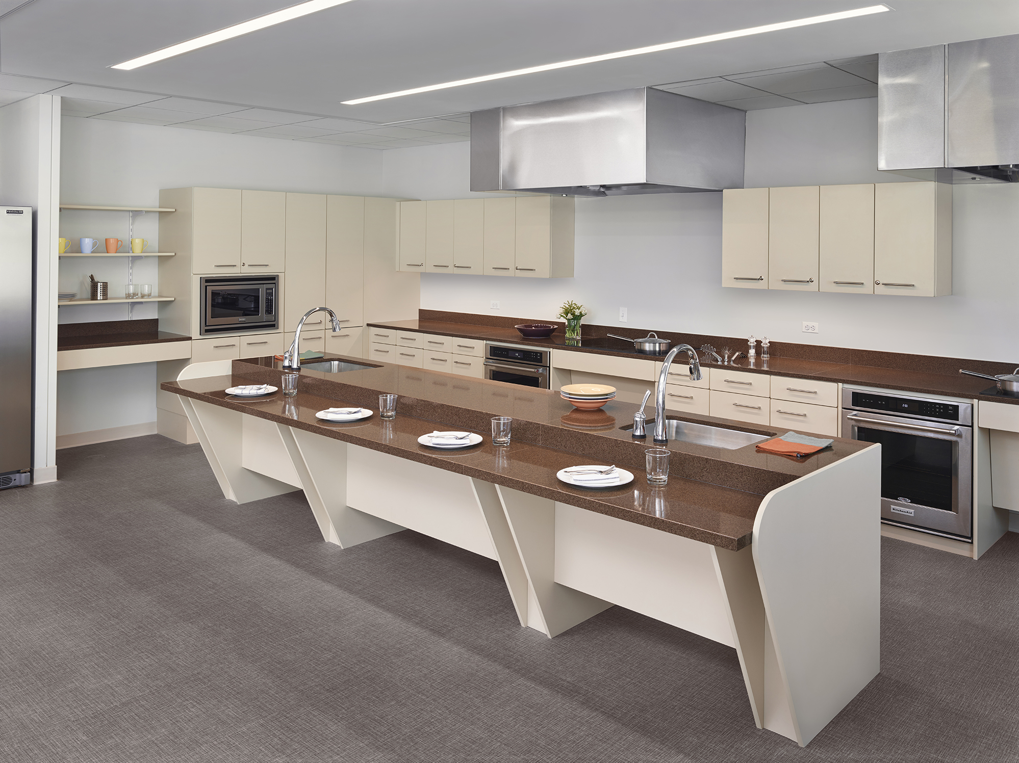 Kitchen with accessible island at Center for Enriched Living