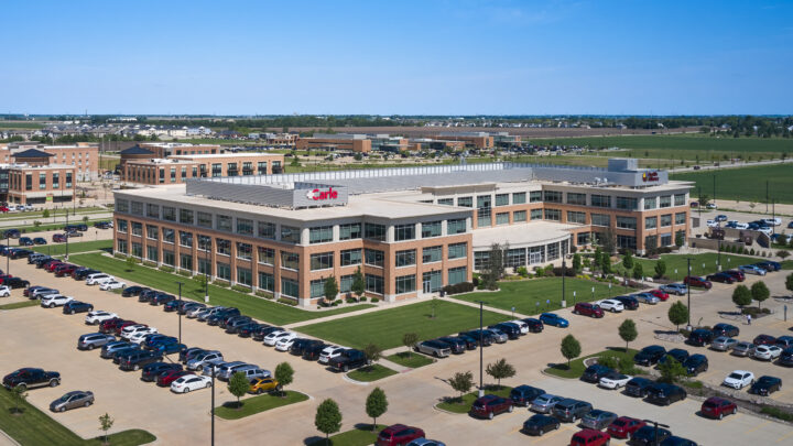 Aerial view of Carle Administrative Center.