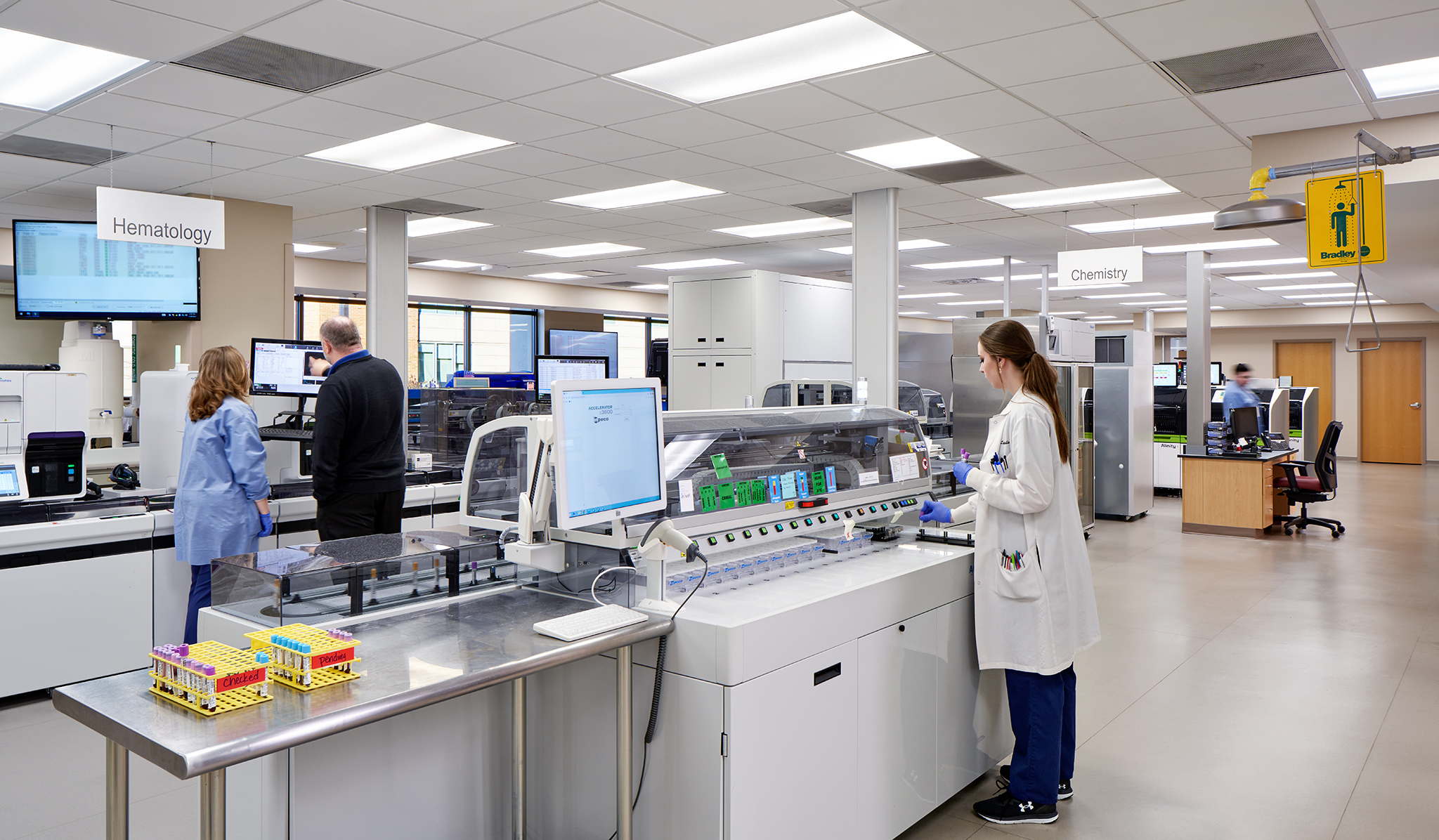 Carle laboratory Hematology and Chemistry equipment sections.