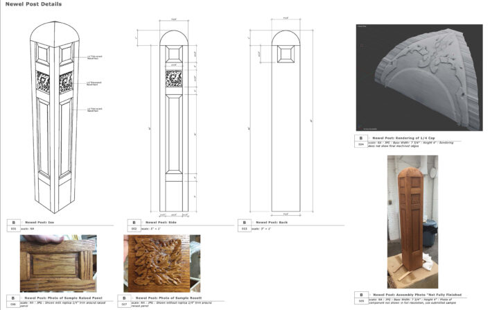 Grand stairs at Natural History Building shop drawings.