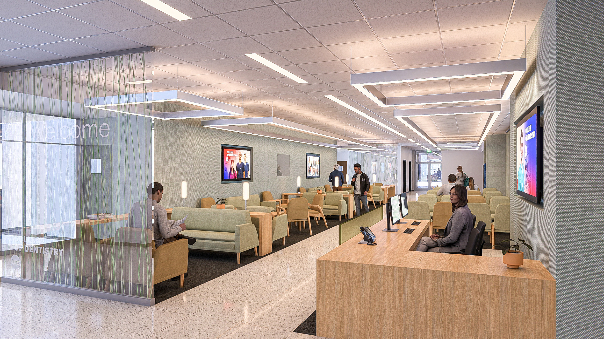 Welcome center perspective from reception area.