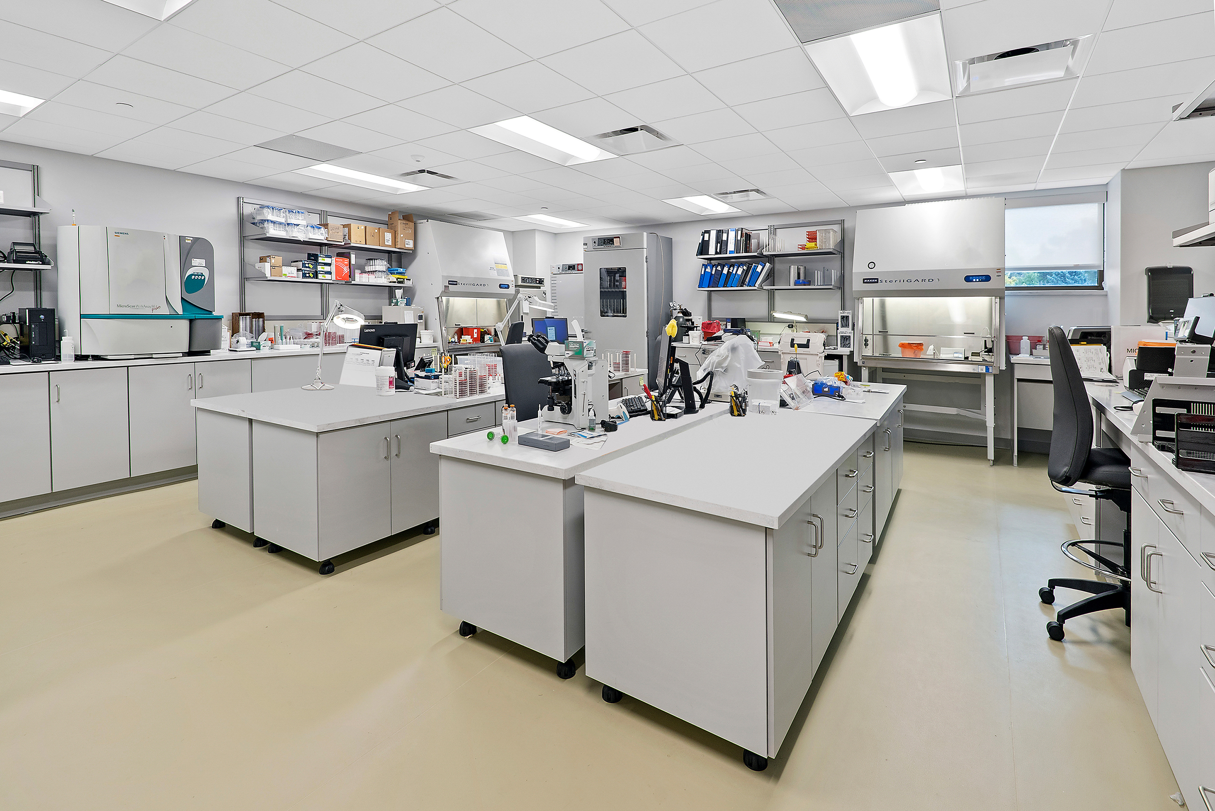 Perspective view of clinical laboratory at Woodstock Hospital.