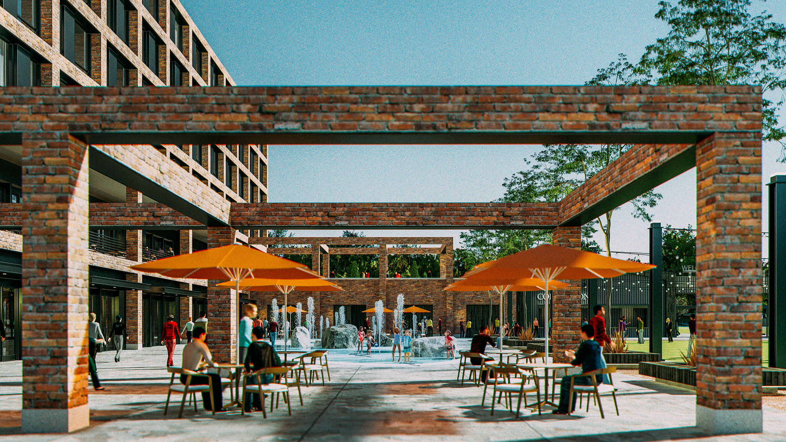 Splash pad at the Mill masterplan.